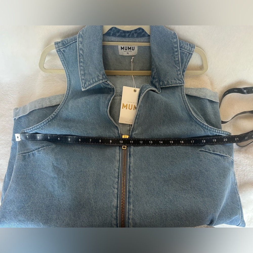 Show Me Your Mumu Women's Medium Wash Reno Sleeveless Denim Romper Size XL NWT - Picture 11 of 14